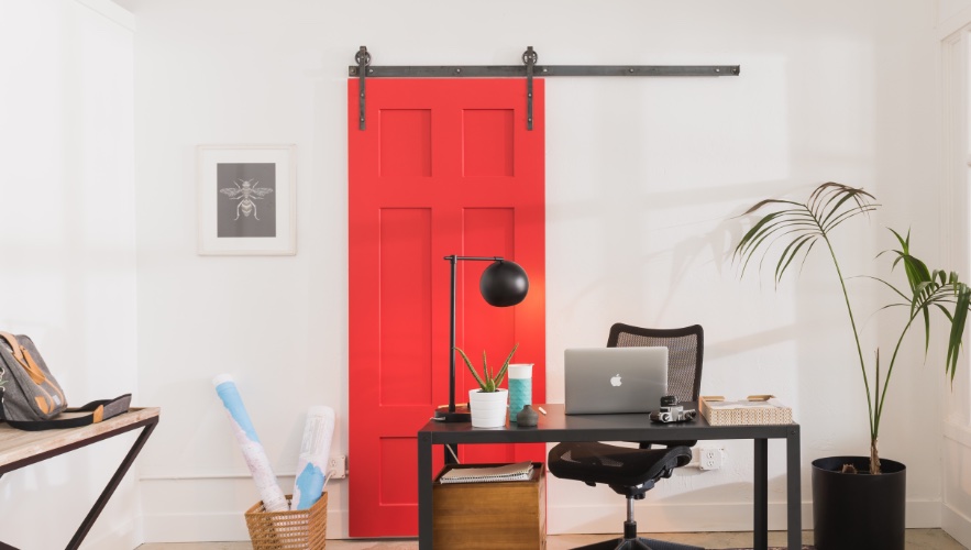 Sliding Barn Doors in a Home Office